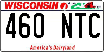 WI license plate 460NTC