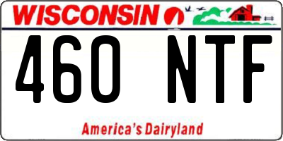 WI license plate 460NTF