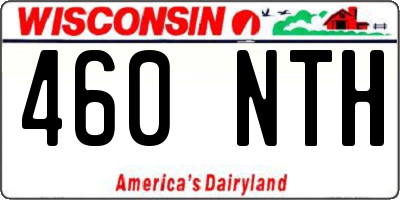 WI license plate 460NTH