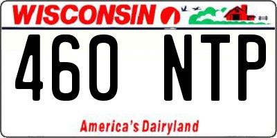WI license plate 460NTP