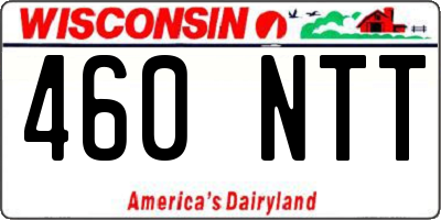 WI license plate 460NTT