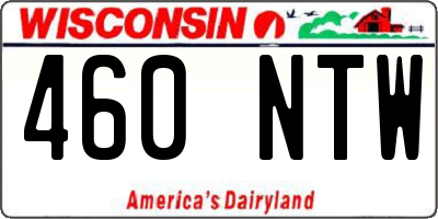 WI license plate 460NTW