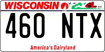 WI license plate 460NTX