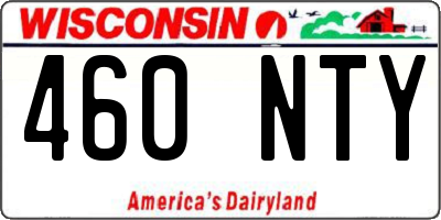 WI license plate 460NTY