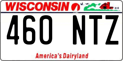 WI license plate 460NTZ