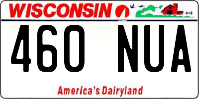 WI license plate 460NUA