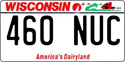 WI license plate 460NUC