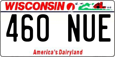 WI license plate 460NUE