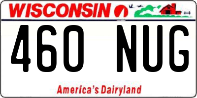 WI license plate 460NUG