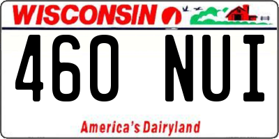 WI license plate 460NUI
