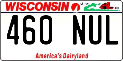 WI license plate 460NUL