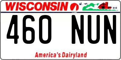 WI license plate 460NUN