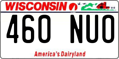 WI license plate 460NUO