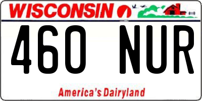 WI license plate 460NUR