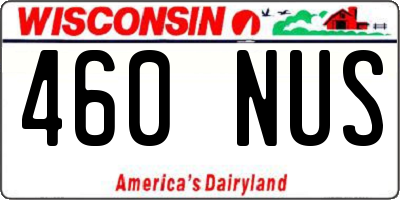 WI license plate 460NUS