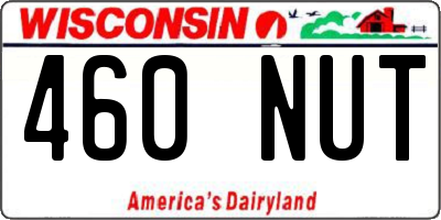 WI license plate 460NUT