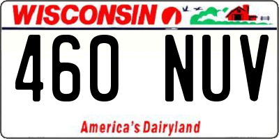 WI license plate 460NUV