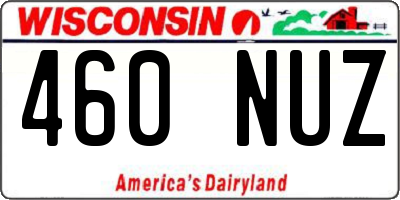 WI license plate 460NUZ