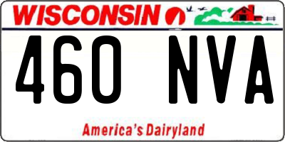 WI license plate 460NVA