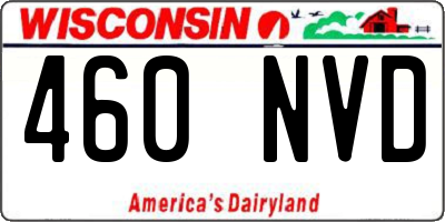 WI license plate 460NVD