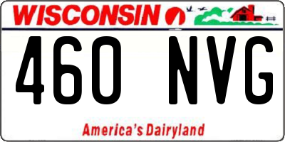 WI license plate 460NVG