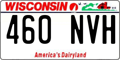 WI license plate 460NVH