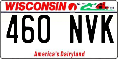 WI license plate 460NVK