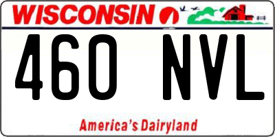 WI license plate 460NVL