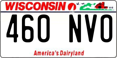 WI license plate 460NVO