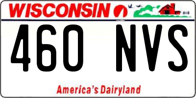 WI license plate 460NVS