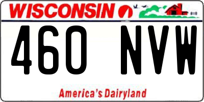 WI license plate 460NVW