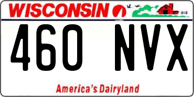 WI license plate 460NVX