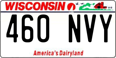 WI license plate 460NVY
