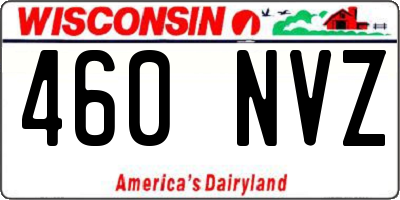 WI license plate 460NVZ