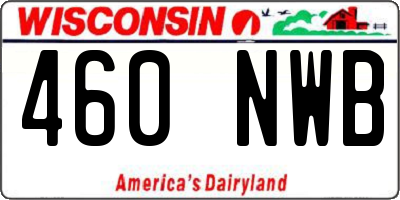 WI license plate 460NWB