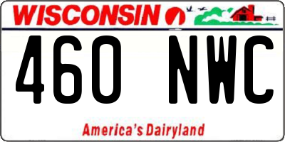 WI license plate 460NWC