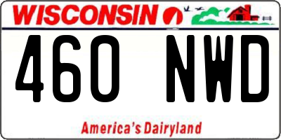 WI license plate 460NWD