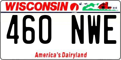 WI license plate 460NWE