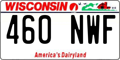 WI license plate 460NWF
