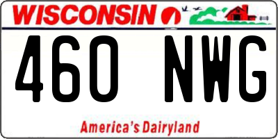 WI license plate 460NWG