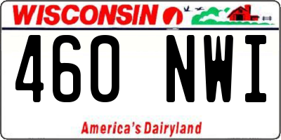WI license plate 460NWI