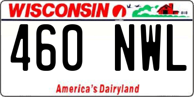 WI license plate 460NWL