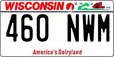 WI license plate 460NWM