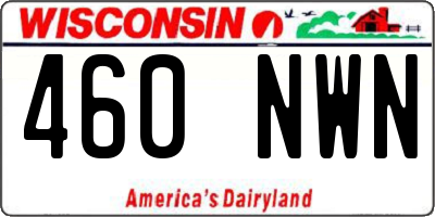 WI license plate 460NWN