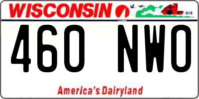 WI license plate 460NWO