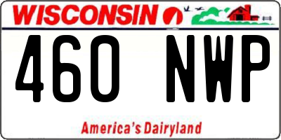 WI license plate 460NWP