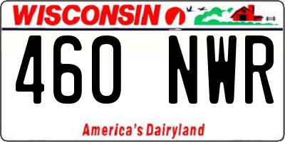 WI license plate 460NWR