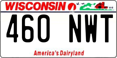 WI license plate 460NWT
