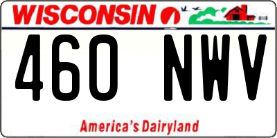 WI license plate 460NWV