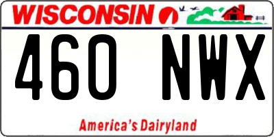 WI license plate 460NWX
